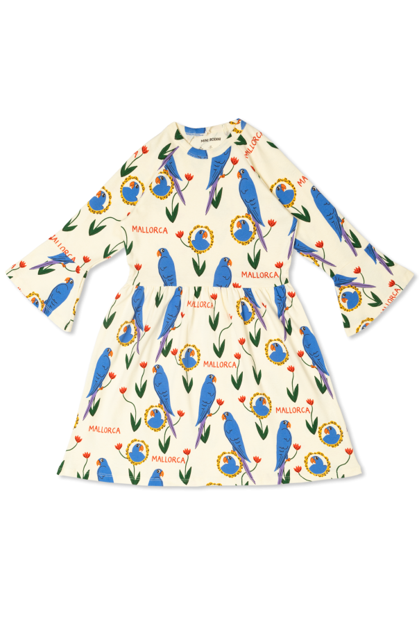 Mini Rodini Dress with parrot motif